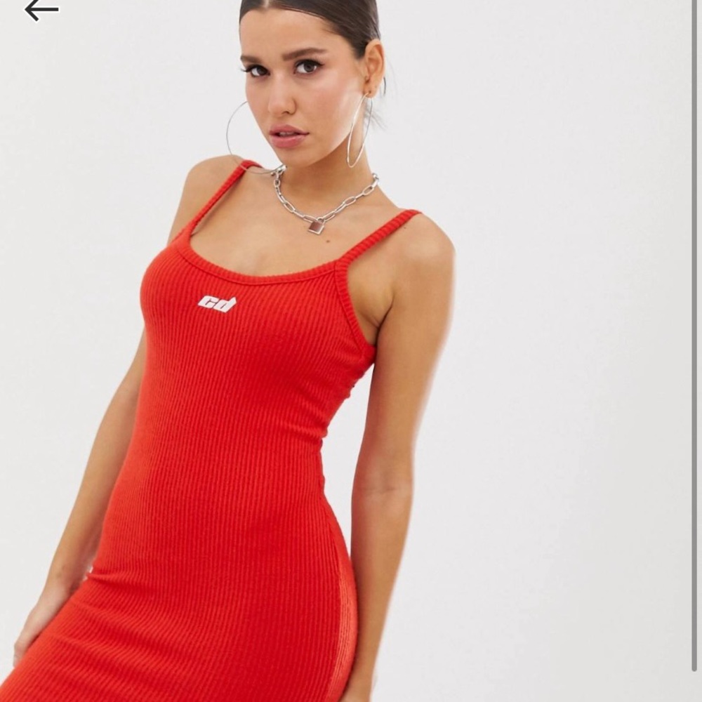 Criminal damage ribbed cami mini dress